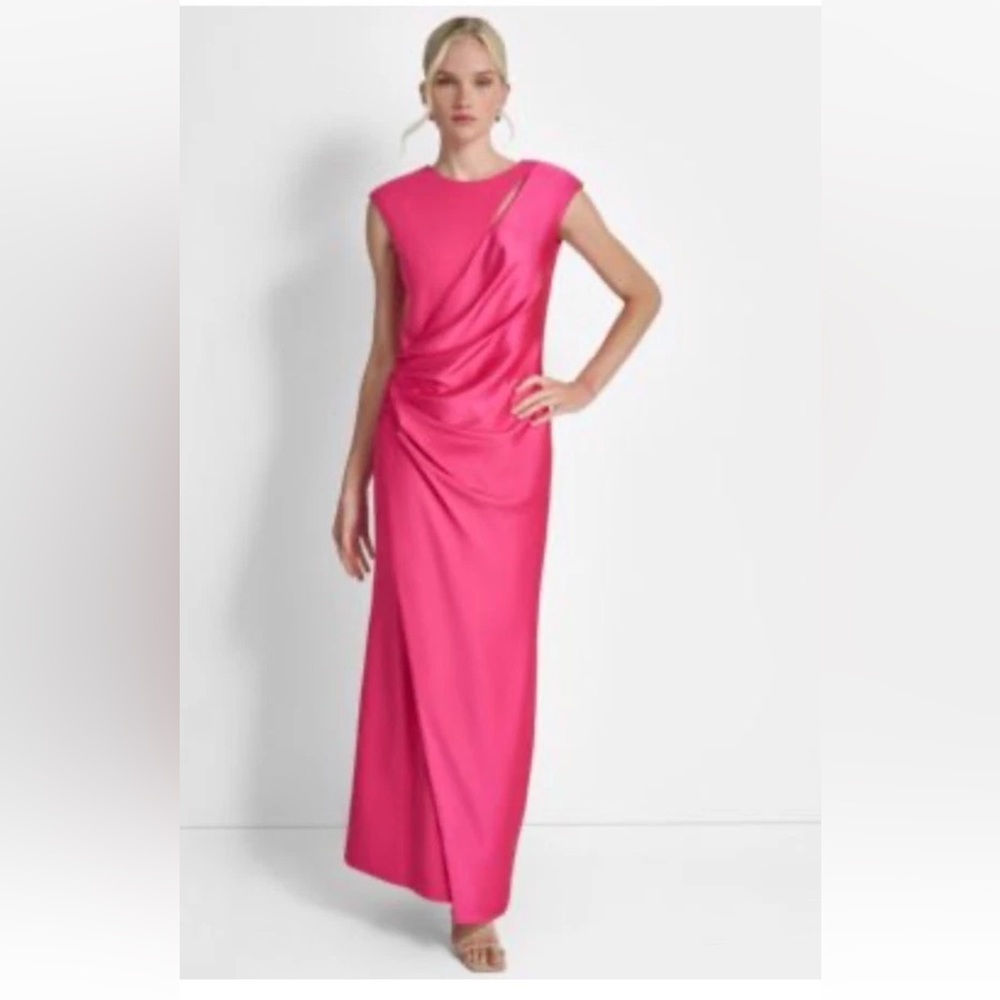 DKNY Vibrant Pink Maxi Dress